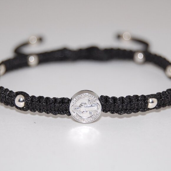St Benedict Bracelet,Braided Bracelet,St Benedict Medal Bracelet - Picture 1 of 2